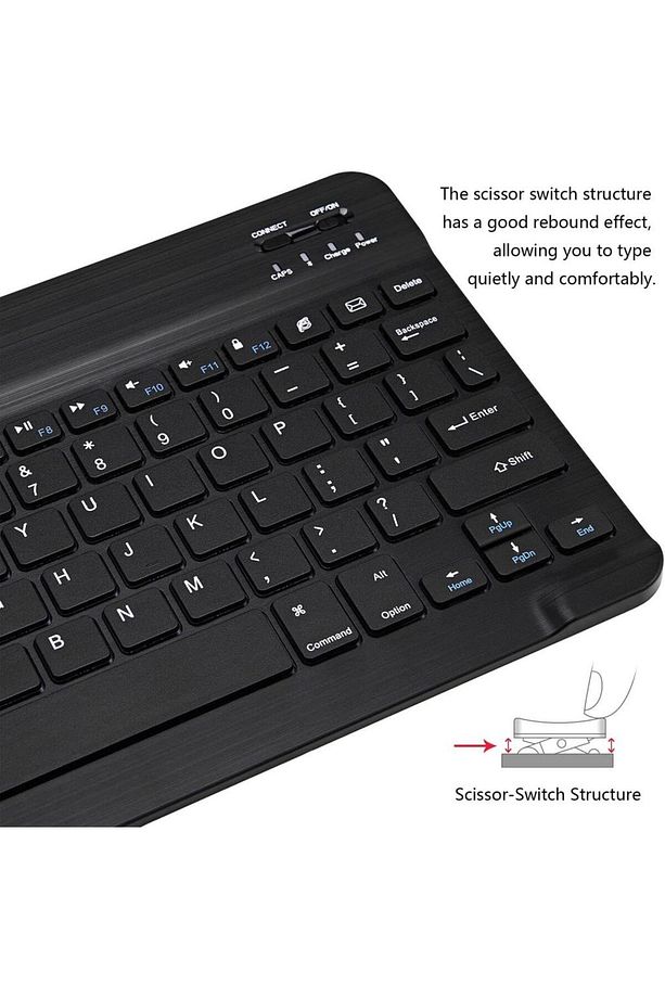 Huawei Mediapad T3 7" Uyumlu Kablosuz Bluetooth Şarj Edilebilir Klavye - Siyah - 4