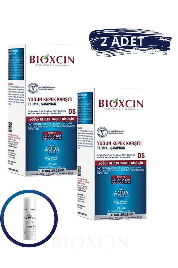 Aquat hermal Ds Yoğun Kepek Karşıtı Şampuan 200 ML (2)ADET+ (1)ADET 100 ML Yüz Temizleme Jeli - 1