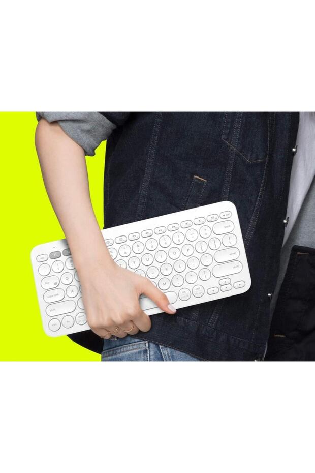 Hometech HT 8C 7.8" Uyumlu Kablosuz Bluetooth Pilli Türkçe Q Klavye - Beyaz - 6