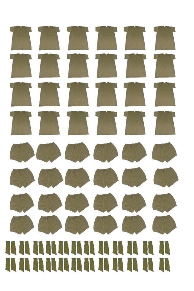 24-Piece Clothing Set (Green (Khaki) Undershirt – Green (Khaki) Boxer – Green (Khaki) Socks)
