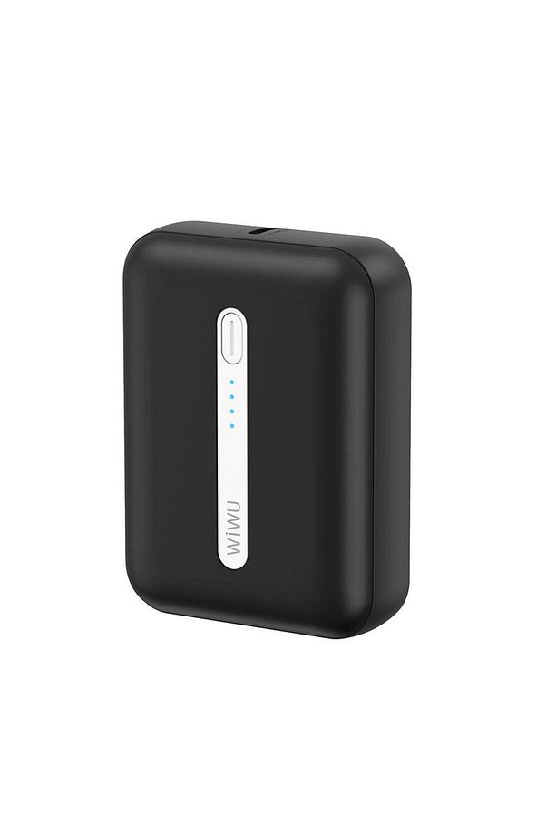 Mini Powerbank 10000mAh Wiwu Wi-P033 LED Işık Göstergeli Taşınabilir Siyah - 1