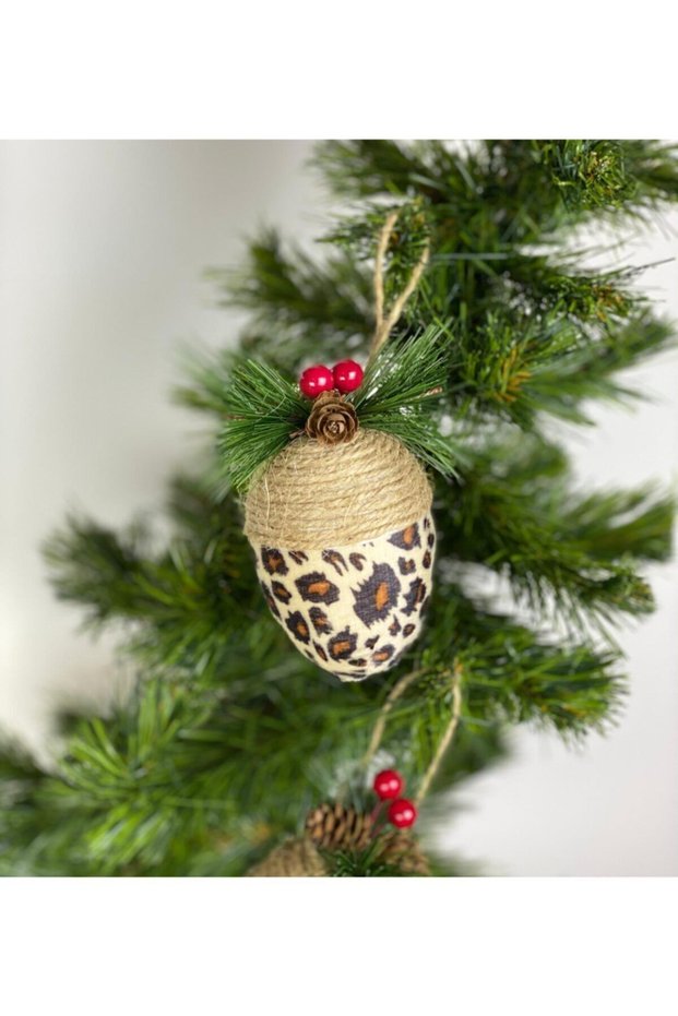 New Year's New Year's Special Luxury Collectible Velvet Leopard Straw Cocina Cone Pine Tree Ornament Single Piece