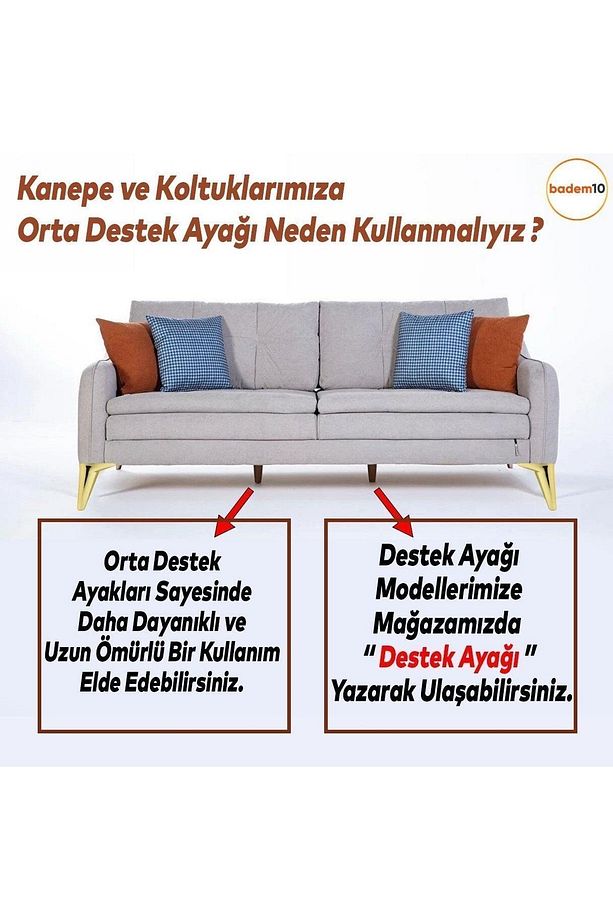 Aspen Lüks Mobilya Kanepe Koltuk Tv Ünitesi Konsol Yükseltici Ayağı Ayakları 24 Cm Gold Altın Ayak - 3