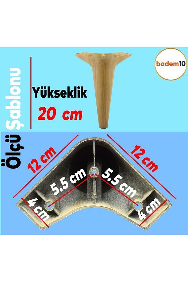 Aspen Lüks Mobilya Kanepe Koltuk Tv Ünitesi Konsol Yükseltici Ayağı Ayakları 20 Cm Ahşap Desenli - 4