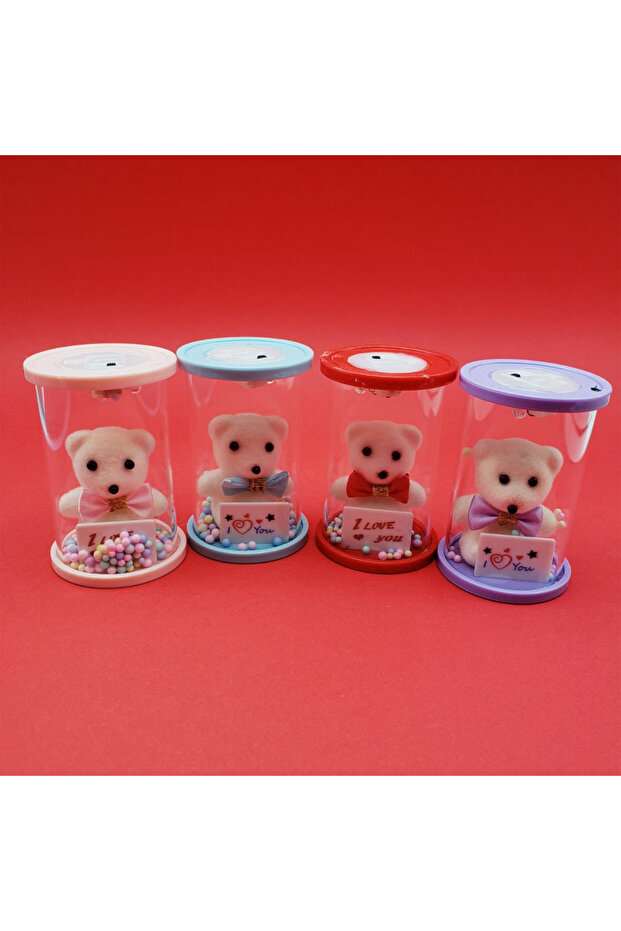 I Love You Teddy Bear Plush Toy in a Glass Jar 8.5 cm Gift Teddy Bear