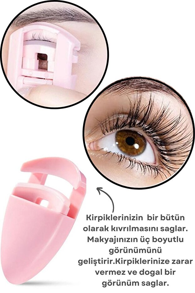 2'li Kirpik Kıvırıcı ve Kirpik Ayırma Seti-Paslanmaz Çelik Kirpik Ayırıcı Tarak-Kirpik Kıvırma Makas - 3