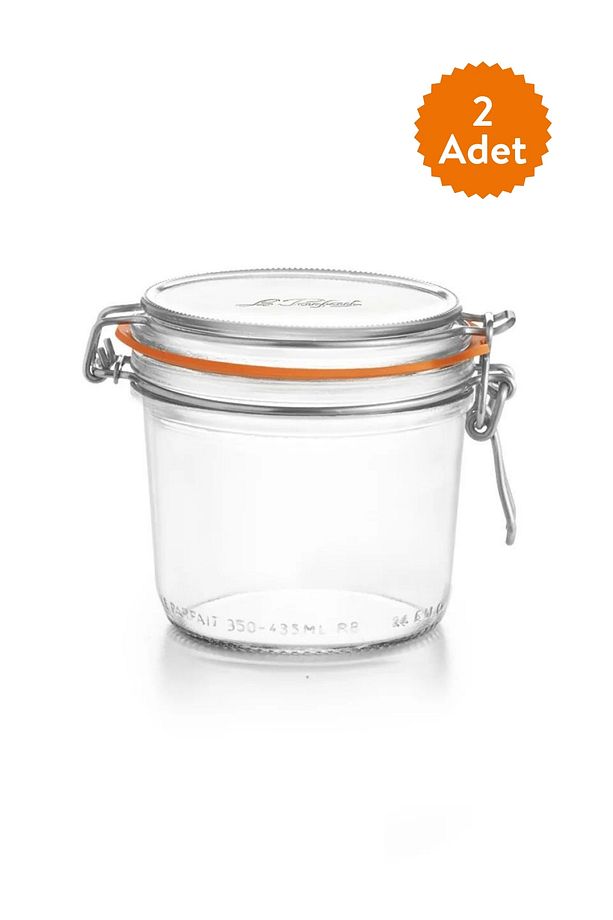 Super Terrines Klipsli/Contalı Cam Kavanoz 350 ml (2 Adet) - 1
