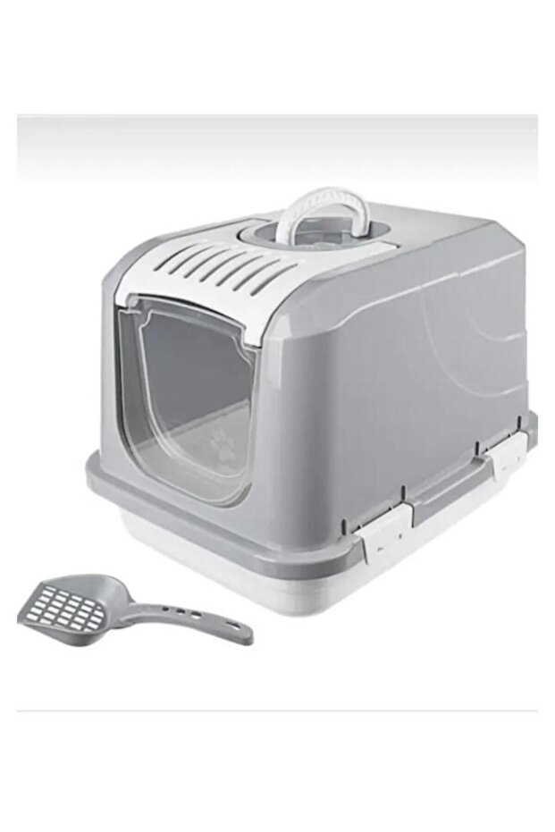 Kapalı Kedi Tuvaleti Koku Filtreli Ve Elekli Kürek - 1