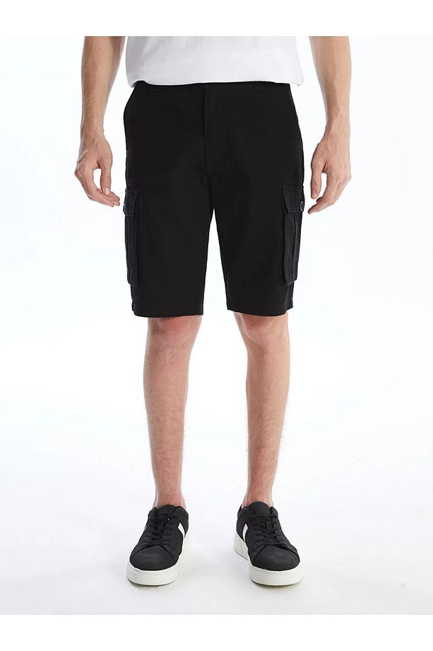 LCW Casual Siyah Slim Fit Erkek Kargo Şort - 2