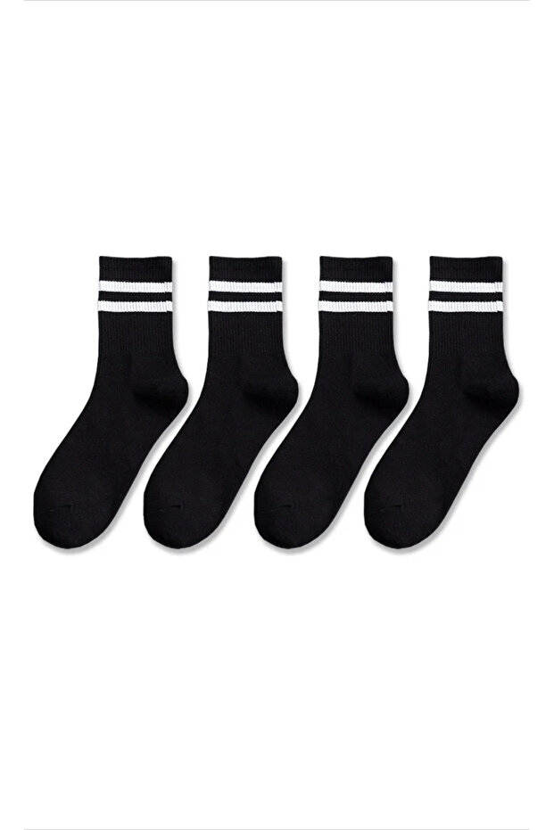 Plain Patterned 4-piece Socks Set - 1