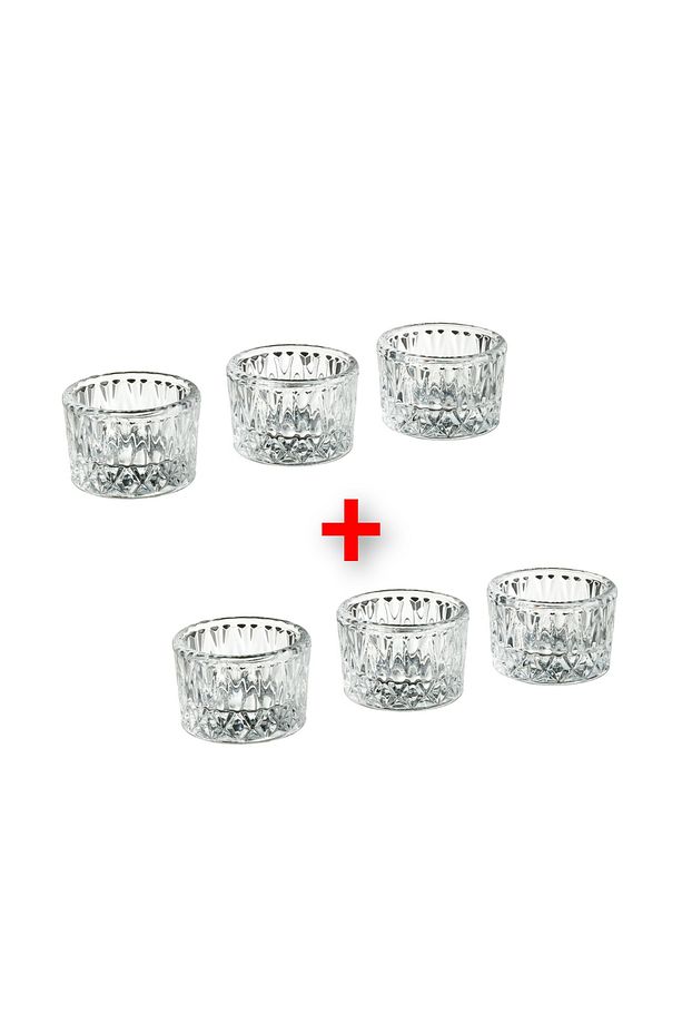 6 Adet Tealight Mumluk Çap: 5 cm İkea 6'lı Cam Tealiht Mum Kabı Şeffaf Yükseklik: 3.5 cm - 1