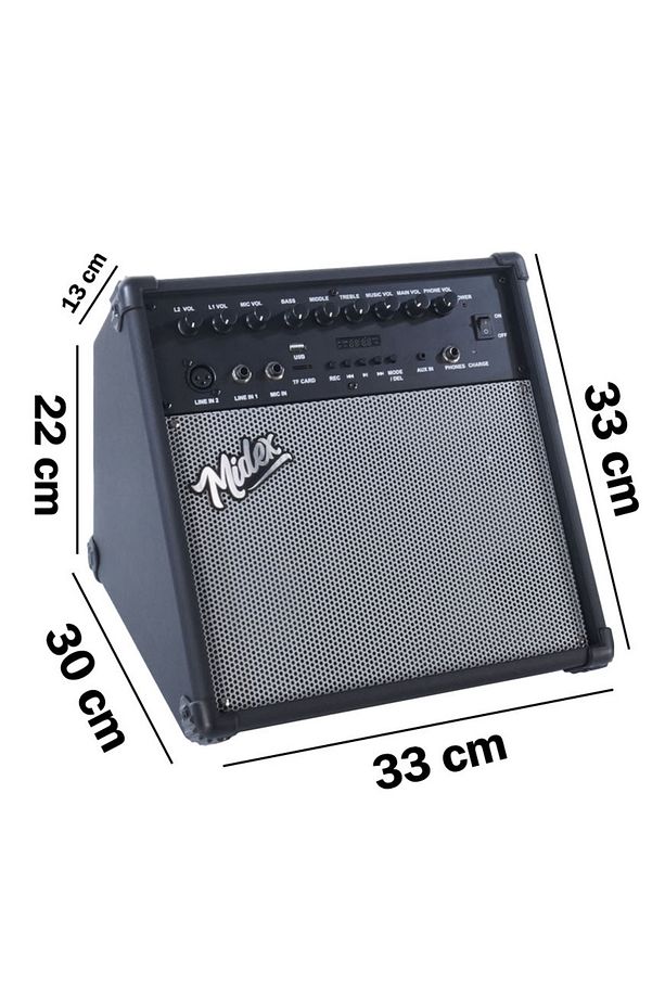 MD-70 Dijital Davul Elektronik Bateri Amfisi Şarjlı 70W Bluetooth USB Aux - 6