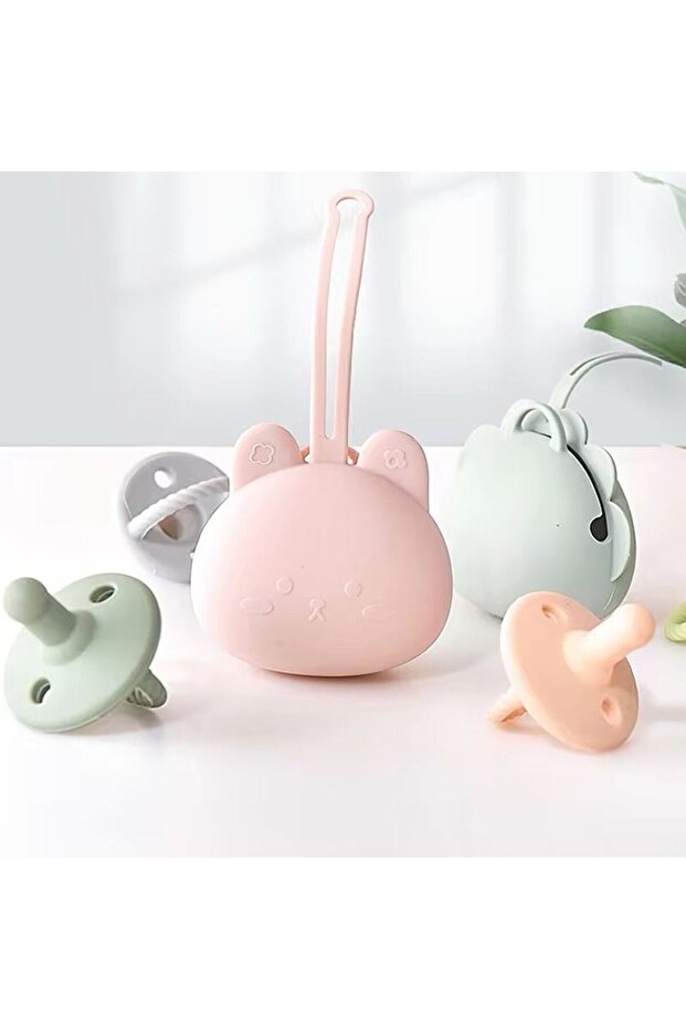 Rabbit Patterned Silicone Pacifier Storage Box - 2