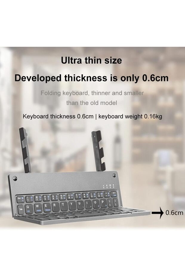 Lenovo Tab M10 Plus TB128FU 10.61" Uyumlu Kablosuz Bluetooth Şarjlı Kendinden Standlı Katlanır Klavy - 7