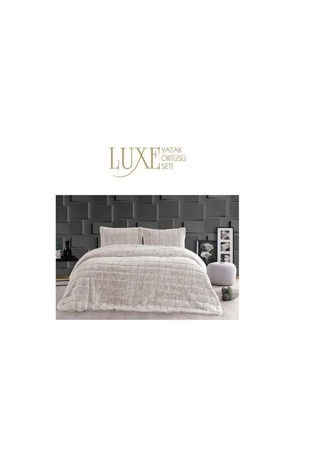 Luxe Yatak Örtüsü Seti Kutulu Bej Çift Kişilik - 2
