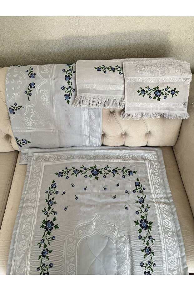 ÇEYİZLİK İŞLEMELİ SECCADE TAKIMI 4'LÜ - 1