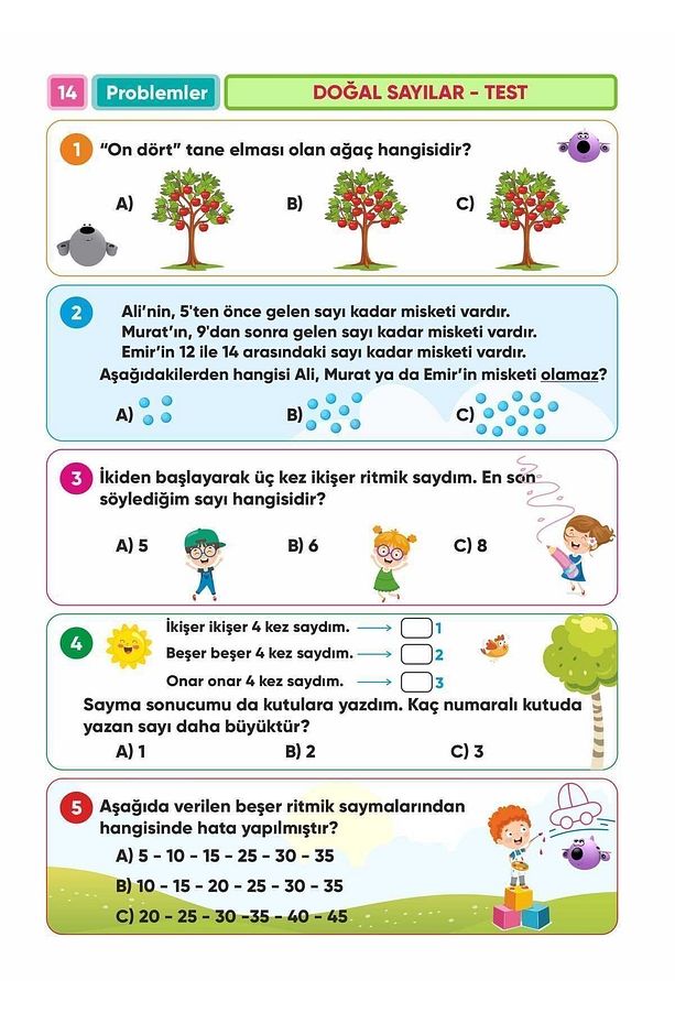 ZOZİ İlkokul 1.Sınıf Matematik Soru Bankası – 1.Sınıf Yeni Nesil Problemler - Canlanan Sorular! - 4