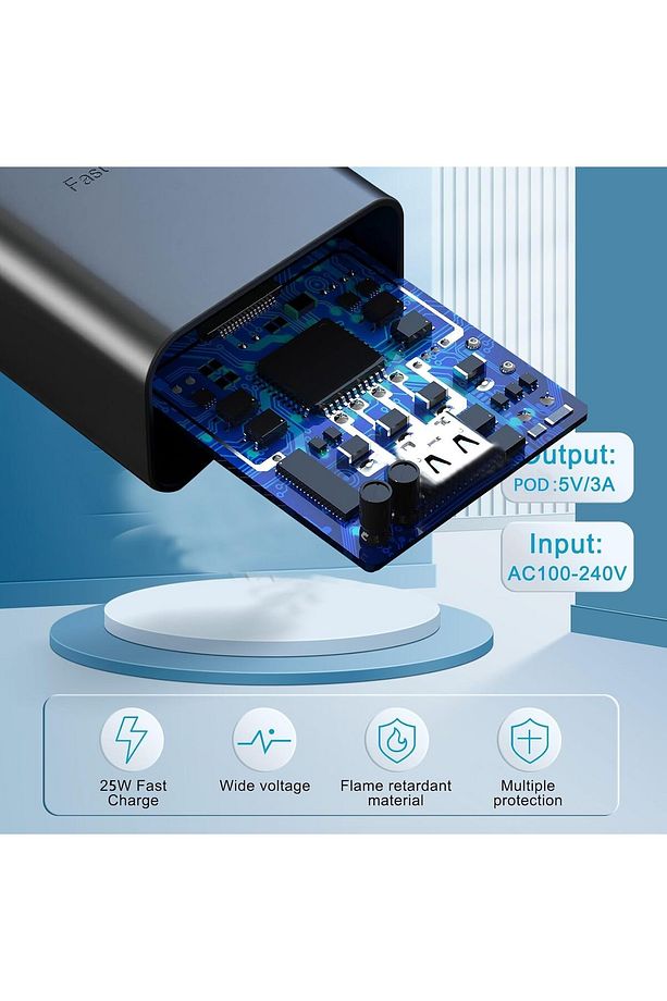 Samsung Galaxy S20/S21/S22/S23 Fe/S24 Plus/S24 Ultra Uyumlu Hızlı Şarj Adaptörü 25W USB-C Type-C PD - 6