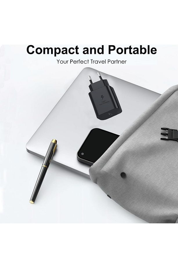Samsung Galaxy S20/S21/S22/S23 Fe/S24 Plus/S24 Ultra Uyumlu Hızlı Şarj Adaptörü 25W USB-C Type-C PD - 7