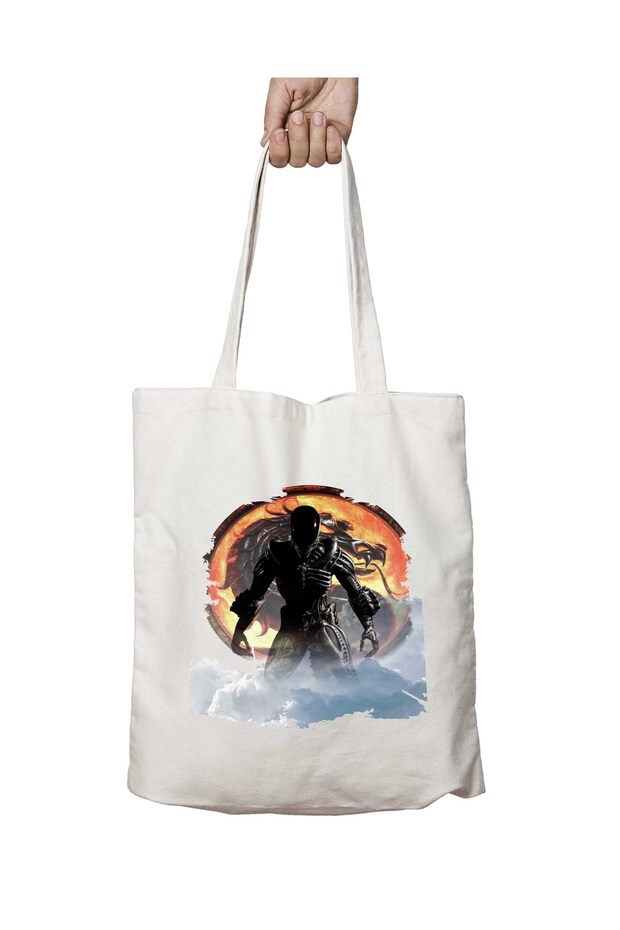Alien Mortal Kombat Gamer Games1 Two Sides Permanent Washable School Beach Shoulder Cloth Bag