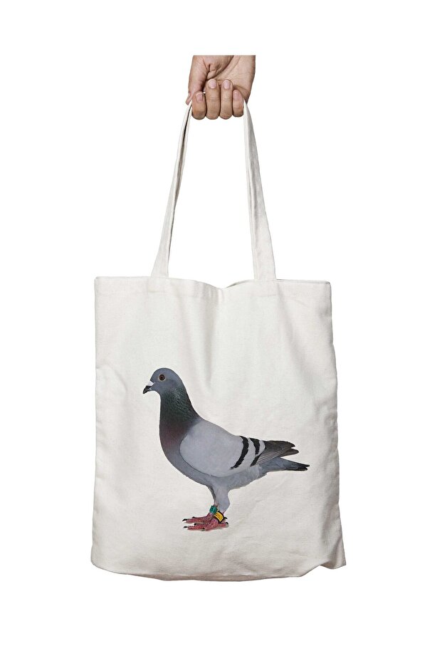Posta Güvercini Two-Sided Permanent Washable School Beach Shoulder Tote Bag