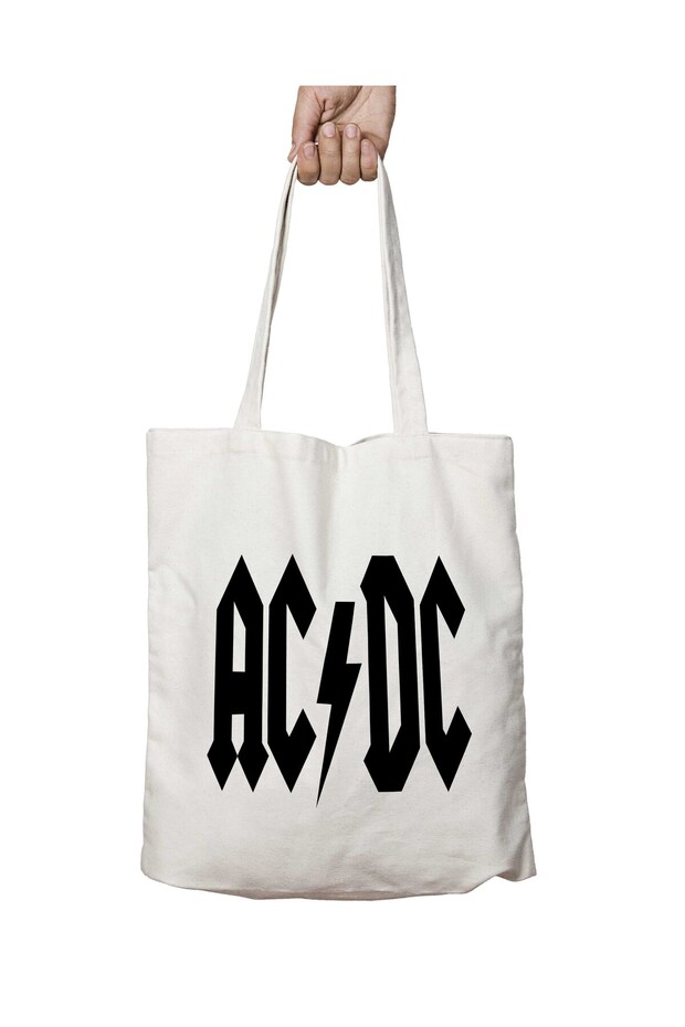Ac Dc Tesla and Edison Two Sides Permanent Washable School Beach Shoulder Tote Bag