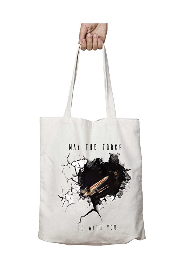 Star Wars - May the Force Be with You Two-Sided Permanent Washable School Beach Shoulder Tote Bag