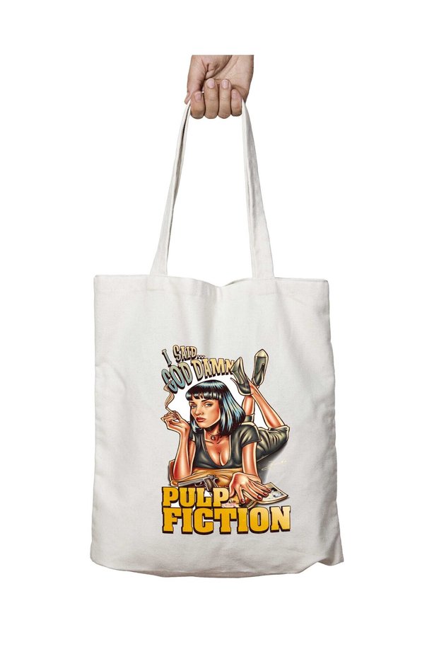 Pulp Fiction Multi-Sided Washable School Beach Shoulder Tote Bag