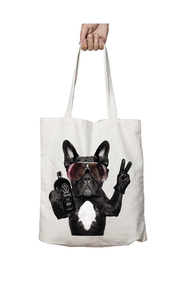 Bulldog Hangover Two-Sided Durable Washable School Beach Shoulder Tote Bag