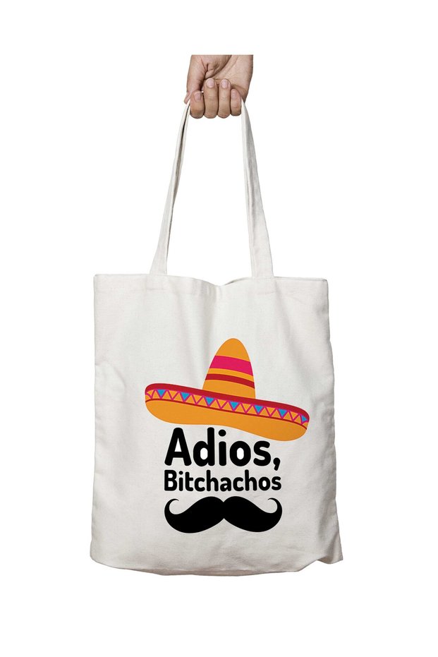 Adios Two-Sided Permanent Washable School Beach Shoulder Tote Bag