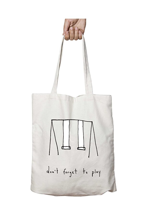 Don'T Forget to Play Swing Two-Sided Durable Washable School Beach Shoulder Tote Bag