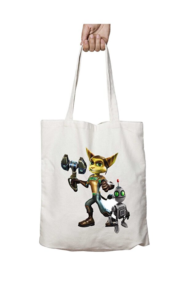 Ratchet Clank Ii - Two Sides Permanent and Washable Shoulder Tote Bag