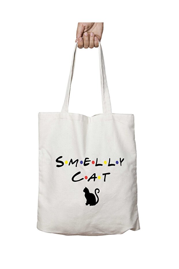 Smelly Cat Cat Two Sides Permanent Washable School Beach Shoulder Cloth Bag