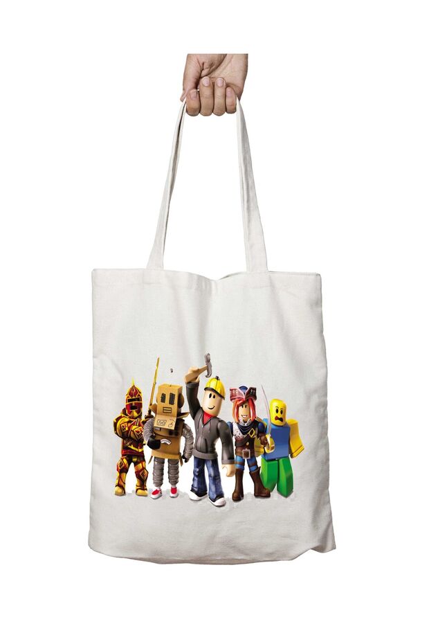 Roblox Two-Sided Permanent Washable School Beach Shoulder Cloth Bag