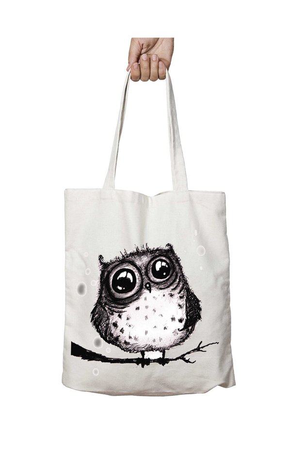 Dalda Baykuş Two-Sided Washable School Beach Shoulder Tote Bag