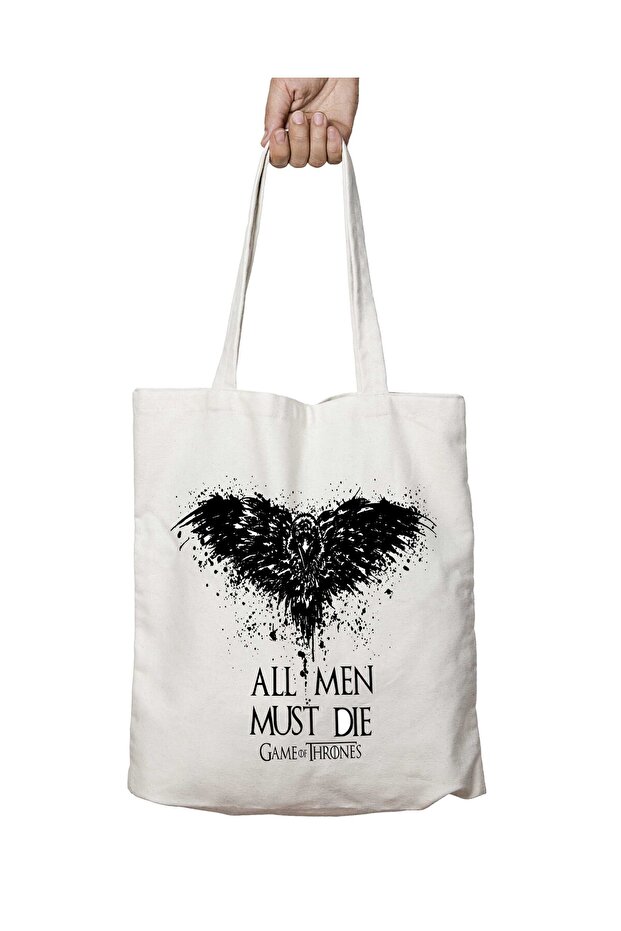 Game of Thrones All Men Must Die Two Sides Washable School Beach Shoulder Tote Bag