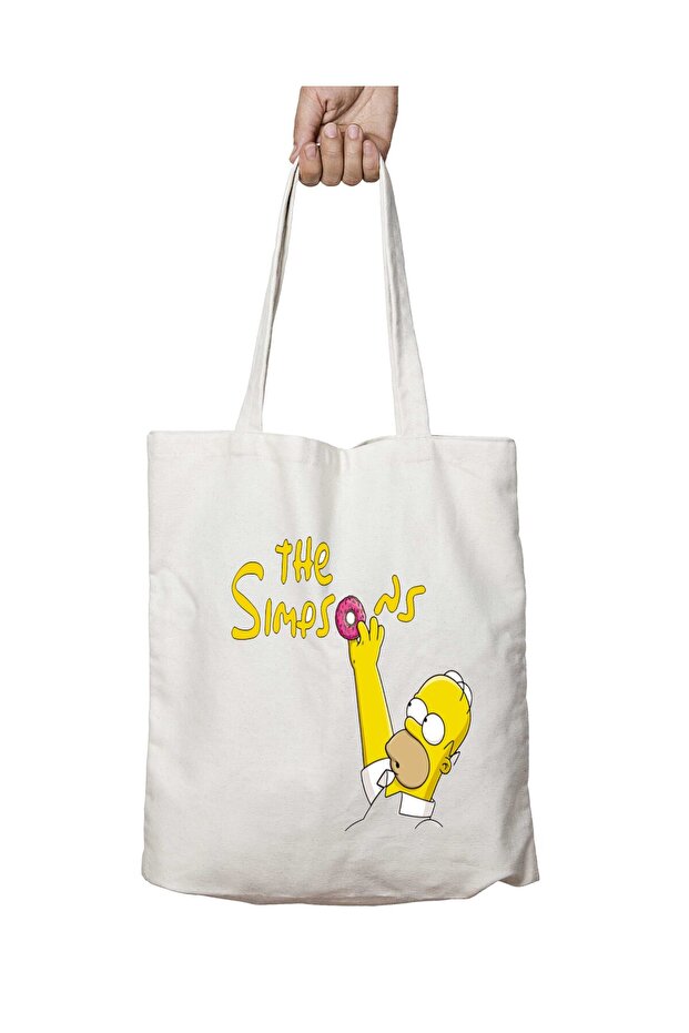 The Simpsons Get Donuts Two-Sided Durable Washable School Beach Shoulder Tote Bag