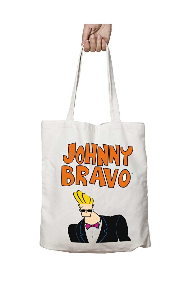 Johnny Bravo Cartoon Two-Sided Washable School Beach Shoulder Tote Bag