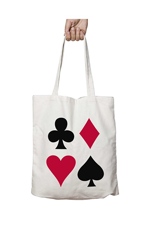Baralho Wapping Card Symbols - Washable Permanent, Two Sides Shoulder Cloth Bag