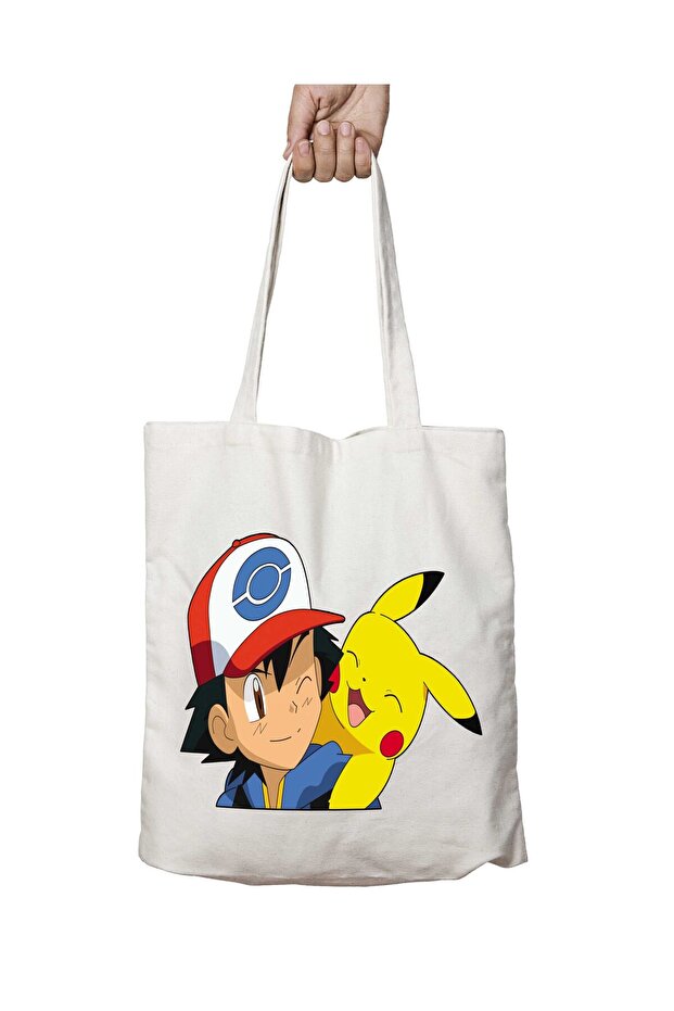 Pokemon Pikachu (3) Two-Sided Washable School Beach Shoulder Tote Bag