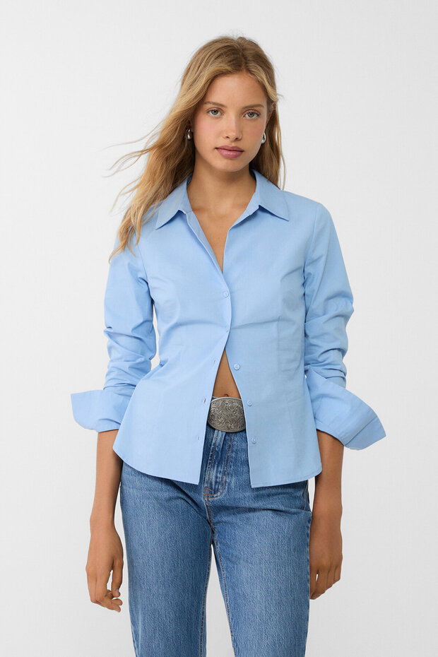 Vücuda oturan basic gömlek - 1