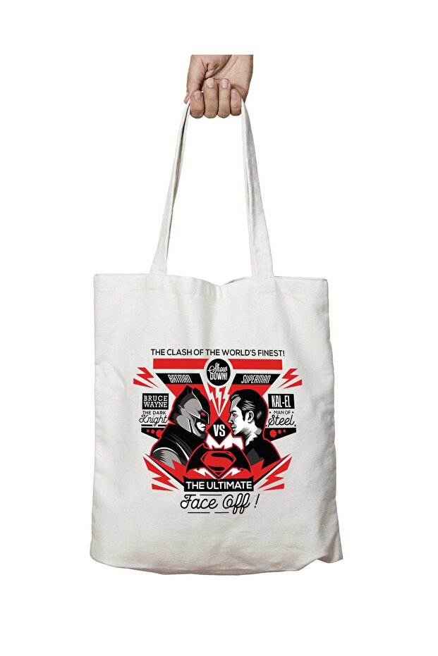 Batman V Superman the Ultimate Two Sides Permanent Washable School Beach Shoulder Cloth Bag