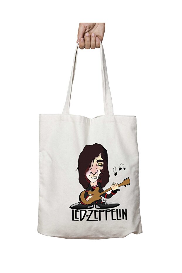 Led Zeppelin Guitar - Two Sides Lasting and Washable Shoulder Tote Bag