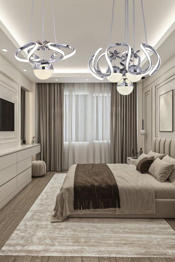 Sarkıt Modern Tek Toplu ve 4 Toplu 3 Renk Led Avize Darius Modeller TOPLAM 2 LED AVİZE - 2