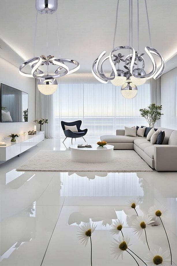 Sarkıt Modern Tek Toplu ve 4 Toplu 3 Renk Led Avize Darius Modeller TOPLAM 2 LED AVİZE - 3