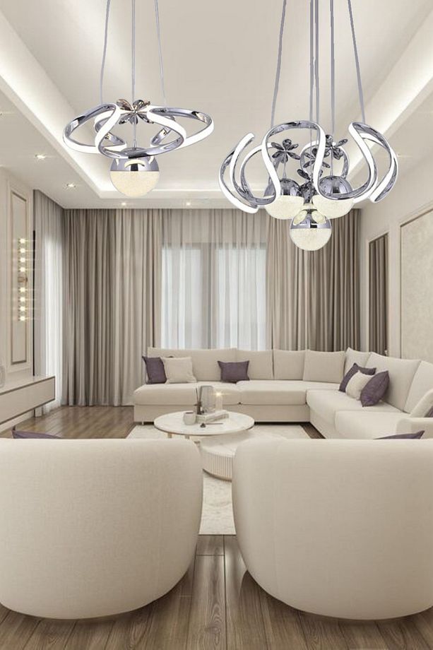 Sarkıt Modern Tek Toplu ve 4 Toplu 3 Renk Led Avize Darius Modeller TOPLAM 2 LED AVİZE - 1