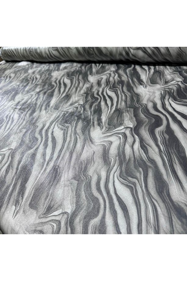 Floş Saten Kumaş Parlak Işıltılı Çift En Ombre Zebra Desenli - 5