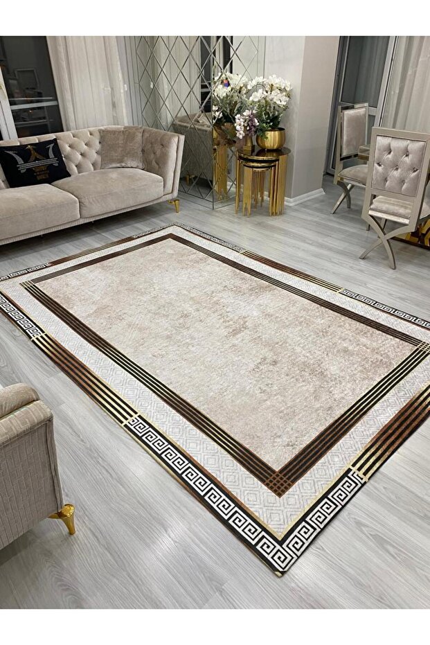 غطاء سجاد بدون إسفنج - قابل للغسل - عملي - قماش مخملي - ديكوري - مقاس كبير 250 سم × 350 سم