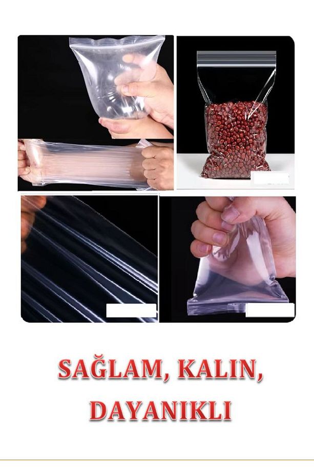 A4 Büyük Boy Sağlam Kalın Kilitli Poşet, Buzdolabı Sebze Buzluk Poşeti, Saklama Poşeti - 1