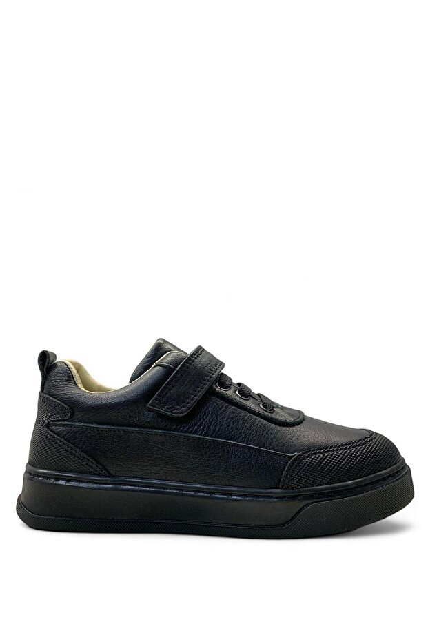 209 Orthopedic 100% Genuine Leather Boys' Black School Shoes